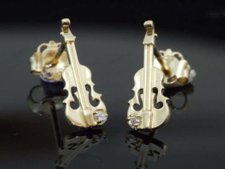 Ohrstecker Violinen Gold 333 (Paar)