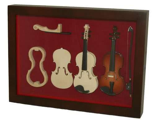 Deko-Objekt "Geigenbau im Rahmen" 29x21cm