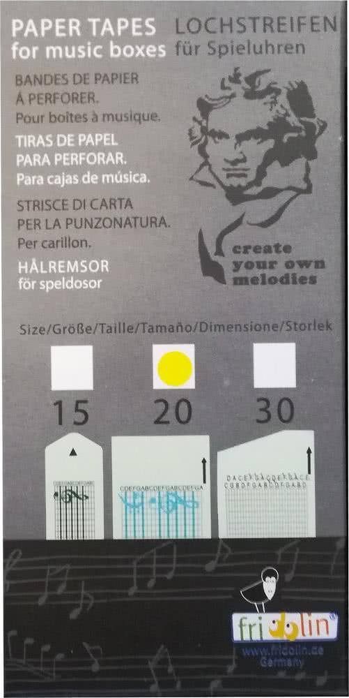 Ersatzlochstreifen 20 Notenumfang