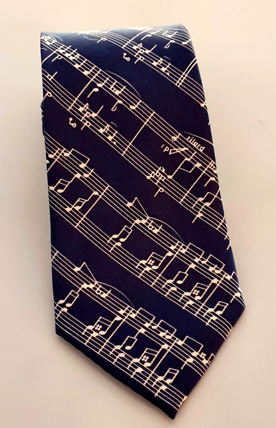Tie Notenblatt dunkelblau