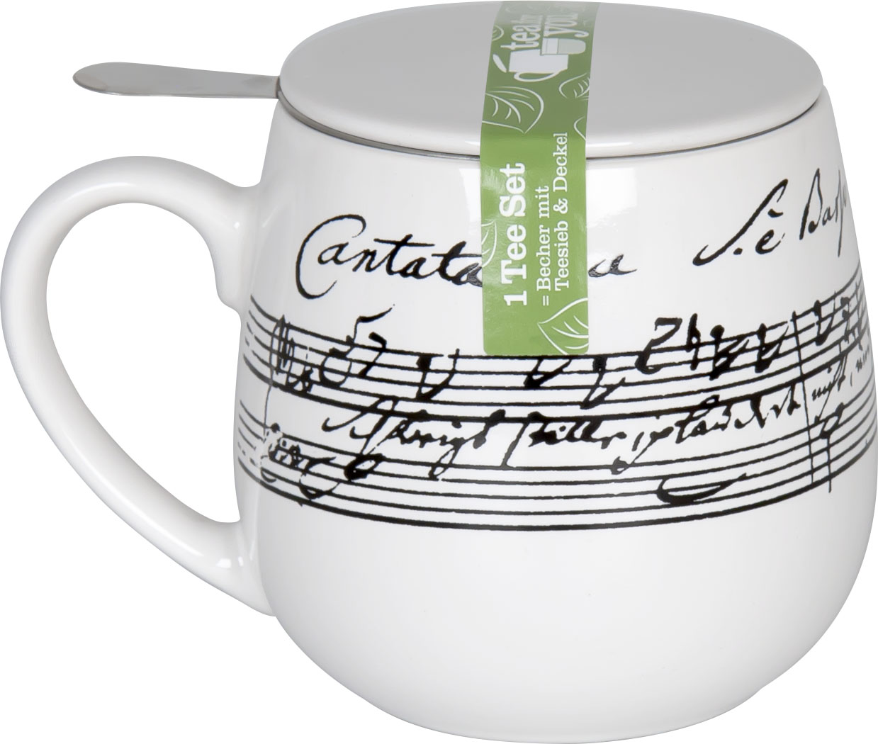 Teeset Becher, Sieb und Deckel J. S. Bach 