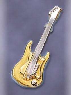 E-Gitarre, Bass, vergoldet, 