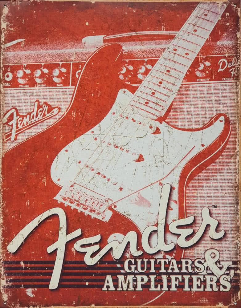 Metallschild Fender