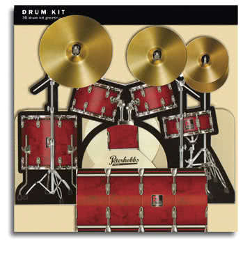 3D Klappkarte Schlagzeug