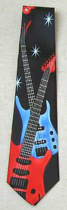 Krawatte E-Gitarre schwarz/bunt