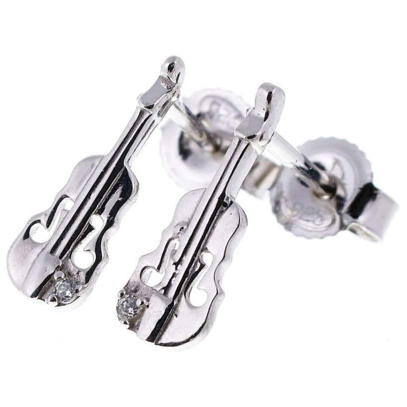 Violine als Ohrstecker (Paar) 925er Silber