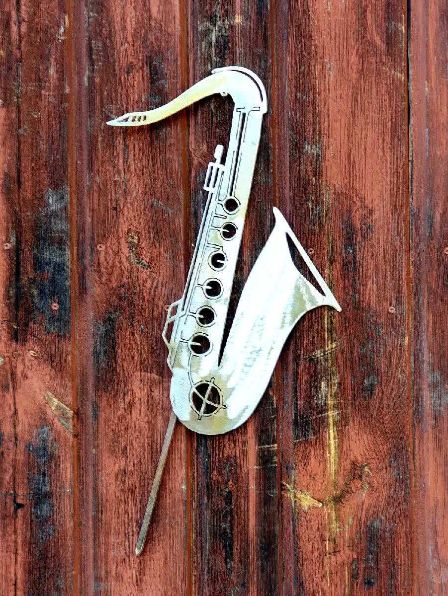 MB-MBW-GS-12-1 Gartenstecker / Wanddeko Saxofon 2