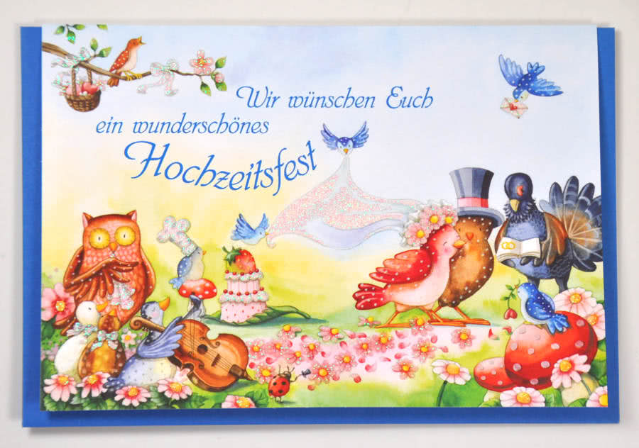 Doppelkarte Ein wunderschönes Hochzeitsfest