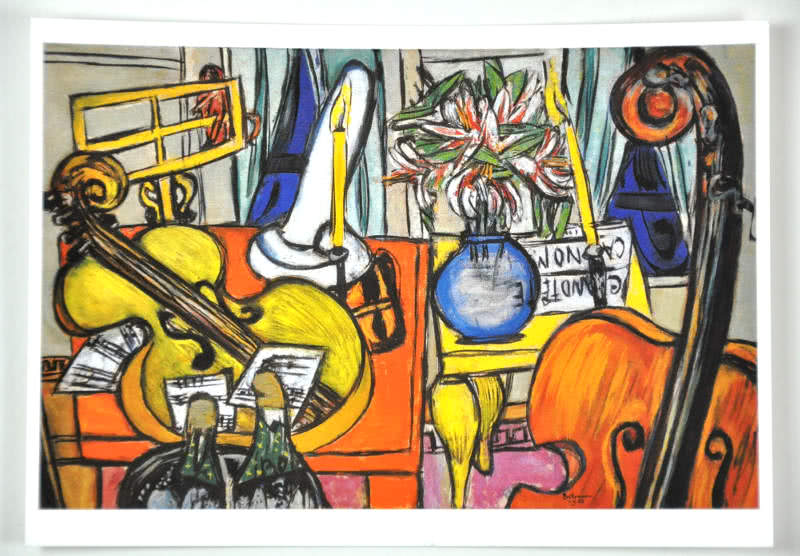 Postkarte Stillleben mit Cello und Bassgeige (Beckmann)