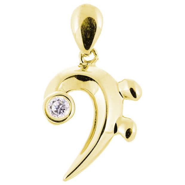 Anhänger Bass 333er Gold mit Zirkonia Stein