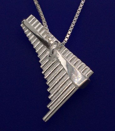 Schmuckanhänger Panflöte in 925er Silber
