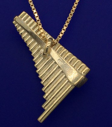 Anhänger Panflöte 925er Silber vergoldet